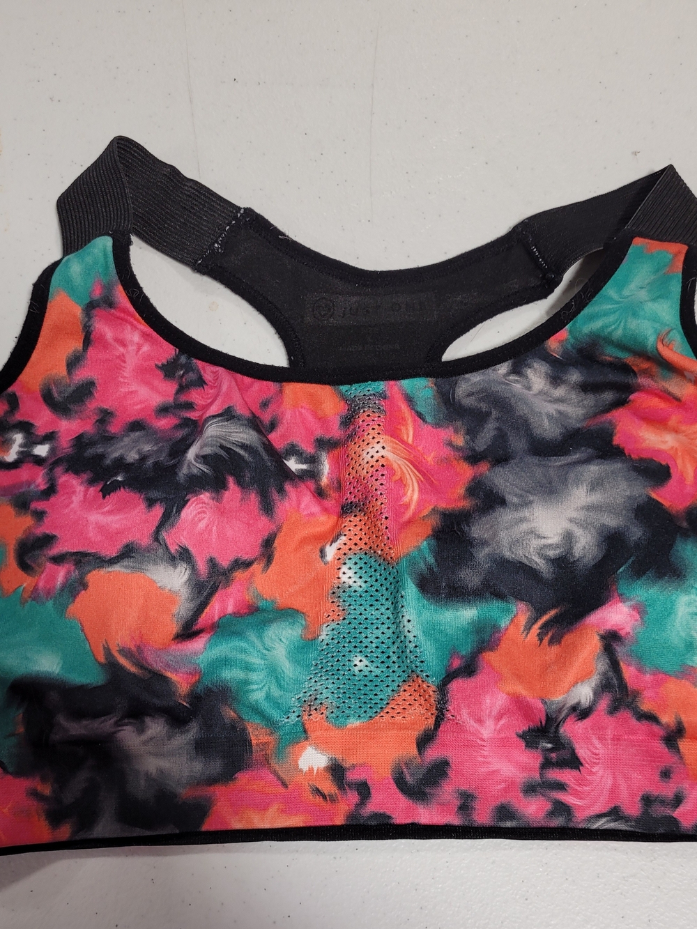 Women's Multicolor Performance Sports Bra - Vibrant Tie-Dye - Picture 1 of 5